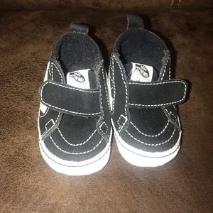 Vans Black and White Velcro Sneakers